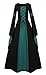 Meilidress Women Medieval Dress Lace Up Vintage Floor Length Cosplay Retro Long Dress Black