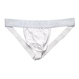 Taddlee Sexy Low-Rise Jock Strap Men Stretch Briefs Thong Underwear Pouch Gay (M, White)