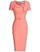 MUXXN Womens Vintage 60s Summer Belt Waist Bodycon Dress (Peach XL)