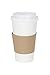 CucinaPrime 100 Pack Paper Coffee Hot Cups WHITE with Travel Lids and Sleeves - 20OZ