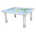 Baby Care Kids Folding Floor Table w/Adjustable Heights - for Play, Reading, and Snack Time and More (World Map)