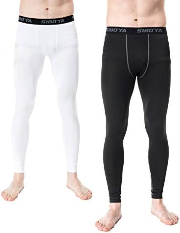Men's 2 Pack Compression Pants Base Layer Cool Dry Running Tights