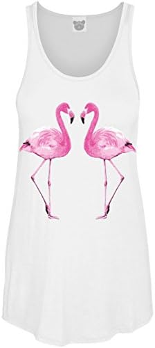 COLORBEAR WOMEN'S Pair of Flamingo Graphic Scoop Neck Tank Top