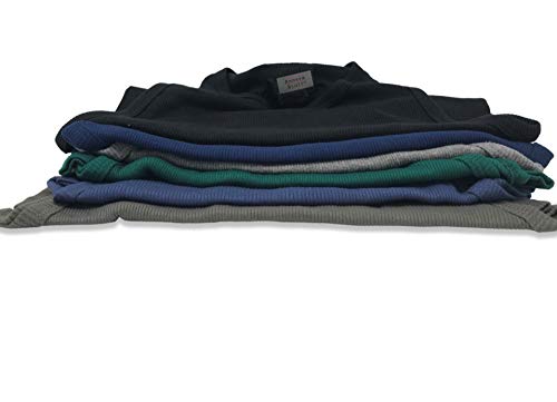 image for Andrew Scott Men's 6 Pack Cotton A-Shirt Tanks (Large, 6 Pack-Black/De