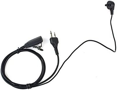 Hensych Covert Acoustic Tube Bodyguard FBI Earpiece Headset Mic for 2-pin Midland Alan Radio, Black - Image 3