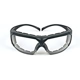 3M SecureFit 27340 Protective Eyewear SF601SGAF-FM Foam, Scotchgard Anti-Fog Lens, 2" Height, 5" Wide, 10" Length, Polycarbonate/Plastic, One size, Gray/Clear