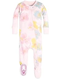 Baby Girls' Sleeper Pajamas, Zip Front Non-Slip Footed Sleeper PJs, 100% Organic Cotton