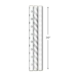 Hallmark Silver and White Wrapping Paper with