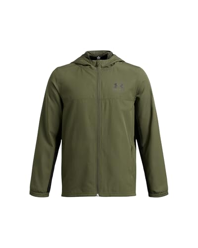 Under Armour Boys Rival Woven Jacket Green/Black/Black M M
