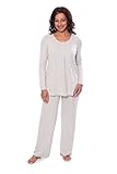 Texere Women's Long Sleeve Pajama Set (Heather Platinum, Medium) Top Gifts for Mother's Day WB0006-2G2-M