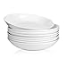 AnBnCn 8 Inch Porcelain Pasta/Salad Bowls - 22 Ounce - Set of 6, White