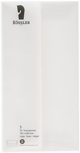 Paperado DL Lined Tissue Envelope - Transparent White (Pack of 5)