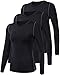 Lavento Women's 3 Pack Compression Shirts Long Sleeve Workout Shirts