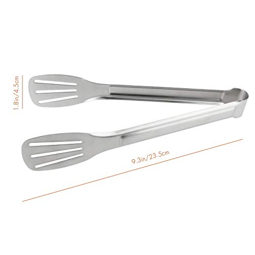 Tonmidej 4Pcs 9-Inch Cooking Tongs, Stainless Steel Serving Tongs for Barbecue, Cooking, Salad, Grilling, Serving and Frying - Thumbnail 4