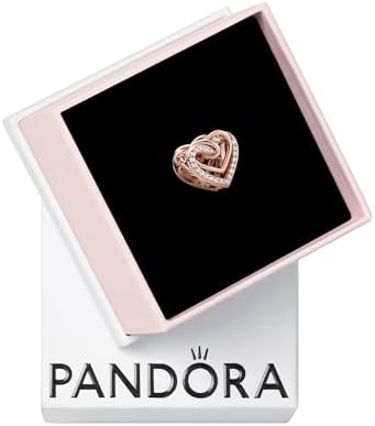 Amazon.com: PANDORA Sparkling Entwined Hearts Charm - Compatible