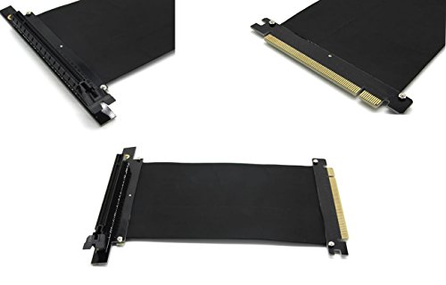 JXSZ PCI-E 3.0 Gen3.0 16x male To female Right-angle 90-Degree Riser Extension Flex Cable 15cm