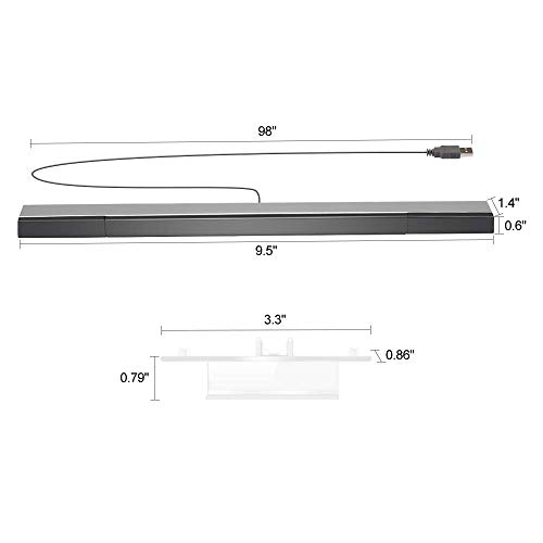 Maliralt Wii Sensor Bar with USB Wired, LP05 Wired Receiver Infrared Sensor Bar Motion Sensor Inductor by USB Wired Cable with Stand for Nintendo Wii/Wii U Console