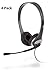 Cyber Acoustics Stereo Headset, 3.5mm Stereo & Y-Adapter for Separate Headphone & Mic Connection, K12 School Classroom and Education (AC-204) (4 Pack)