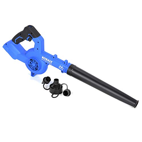 Kobalt 24V Max Cordless Jobsite Blower (Bare Tool) - Brushless Motor, Up To 180 MPH, Includes Air Mattress Adapter, 5-Year Warranty