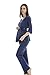 Bearsland Maternity Women's 3 Pieces Soft Nursing Pajamas Set Postpartum Sleepwear for Breastfeeding Blue