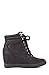 Top Moda Eric-9 Women's High Top Lace Up Fashion Sneaker Wedge - Black Nubuck PU