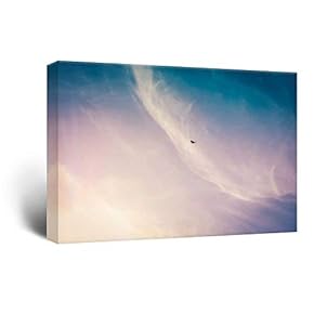 Canvas Wall Art - A Bird Flying in The Sky at Sunset - Giclee Print Gallery Wrap Modern Home Art Ready to Hang - 12x18 inches