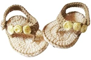 Crochet Baby Girl Sandals, Newborn Shoes, Baby Flip Flops (0-3 months)