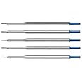 5 Genuine Intrepid Fine Ballpoint Refills for Paper mate Lubriglide, Aspire, PhD,PhD Ultra Ballpoint Pens and Schneider pens that take Express 225, (Bulk Packed) (BLUE)
