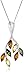 Amazon Collection Sterling Silver Multi-Color Amber Leaf with Chain Pendant Necklace, 18