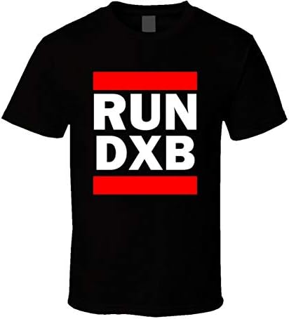 Run DXB United Arab Emirates Dubai International Funny Graphic Patriotic Parody Black T Shirt