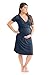 Kindred Bravely The Angelina Ultra Soft Maternity & Nursing Nightgown Dress (Navy Blue, Medium)