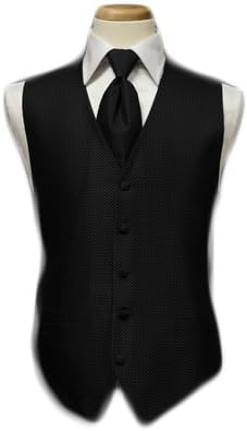 Tuxedo Vest - Venetian Collection Black with Coordinating Bowtie (43-46 large)