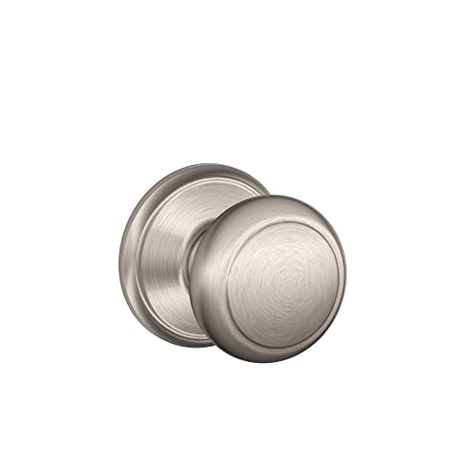 SCHLAGE F10 AND 619 16-080 10-027 Andover Hall and Closet Knob, Satin Nickel