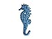 Handcrafted Nautical Decor Rustic Light Blue Whitewashed Decorative Cast Iron Wall Hook Seahorse Hook, 5