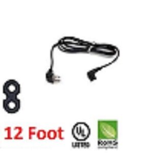 12 Ft foot USA 2 pin Male to 90 Degree Right Angled IEC 320 C7 AC Power Supply Cord cable For Samsung TV's