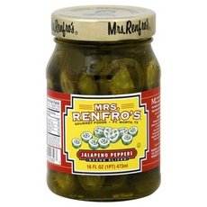Mrs. Renfro's Whole Jalapeno Peppers, 16-ounce Jars (Case of 6)