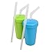 Re-Play Made in USA 2pk Straw Cups with Reversable Straws Plus Bonus 2 Replacemnent Straws - Sky Blue, Lime Green
