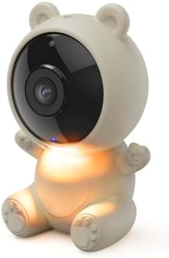 Caméra Surveillance Intelligente Connectée WiFi pour Bébé (Commande Vocale, Appli, Support de Lit, Son Bidirectionnel, Slot Carte SD, Veilleuse Vision Nuit Capteur Température Berceuse)