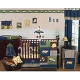 Sweet Jojo Designs 9-Piece Construction Zone Blue Baby Boy Truck Bedding Crib Set