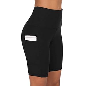 COTOP Yoga Shorts voor Dames, Zomer Hoge Taille Sport Shorts met Zakken voor Gym Workout, Fitness, Joggen, Hardlopen…