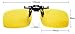 Foucome Yellow Night Vision Polarized Clip-on Flip up Metal Clip Sunglasses Driving Eyewear