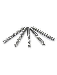 OSCARBIDE - Juego de 5 piezas de molinillos de carburo macizo con punta en espiral, doble flauta hacia arriba, con vástago de 1 8 pulgadas para CNC Router grabado fresado 3D esculpido para levantamiento compuesto multicapa alta