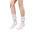 Women's Spring Summer Lightweight Slouch Socks (One Size : XS to M, 5Pair - White/Gray/Navy/Wine/Black)