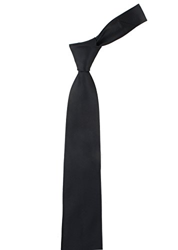 Levao Solid Color Ties - Multiple Colors Formal Neckties 210105 Black - Thumbnail 4