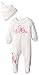 Burt's Bees Baby Girls' Waterlily Organic Coverall + Hat Set, Vanilla Cream, 6-9 Months