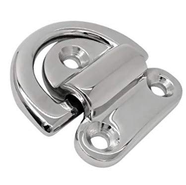 Stainless Steel 316 Folding Pad Eye D Ring Tie Down 44mm x 51mm Marine Grade