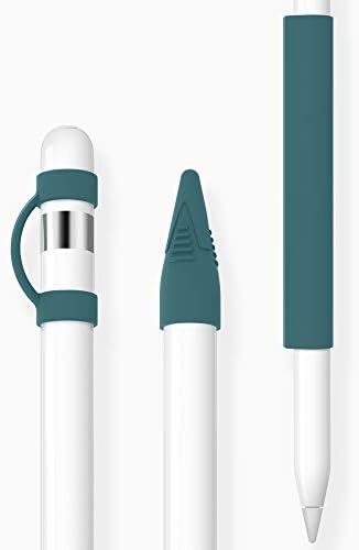 Darangs Compatible for Apple Pencil Sleeve Soft Silicone Holder Grip + Cap Holder + Nib Cover, Apple Pencil Accessories Compatible for iPad Pro, Peacock Blue