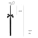 LUOEM Black Soft Leather Whip Bowknot Tassels Whip for Role Play Adult Games Costume Accessory Couples Toy
