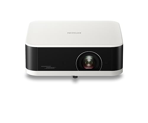 Epson Lifestudio Pop EF-61W | Full HD 1080p Portable Smart TV Projector | Sound by BOSE | 700 Lumens | 3LCD x RGB-LED | Google TV | Easy Setup | 150 Display | 5-year warranty | White