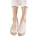 Jarseen 4 Pairs No Show Liner Socks Women's Low Cut Cotton Nylon Boat Invisible Hidden Socks Non-Slip for Flats (Shoe Size 5-8, 2Black+2Nude)